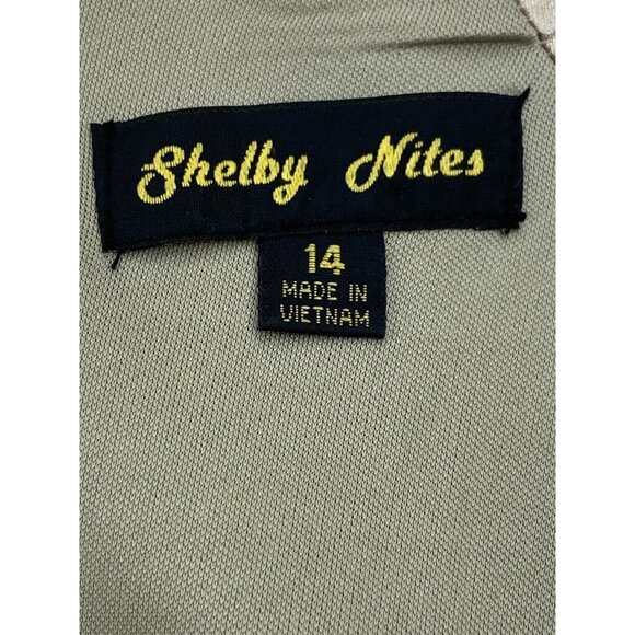 Shelby Nites Cocktail Dress 14 Taupe Satin Sleeveless Sweetheart Neckline - Picture 4 of 6